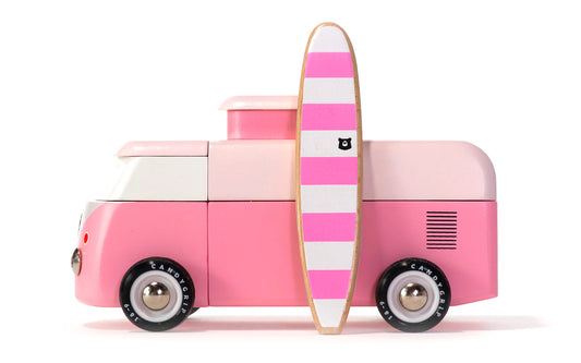 Candylab VW Beach Bus Pink - Modern Vintage Classic Beach Cruiser