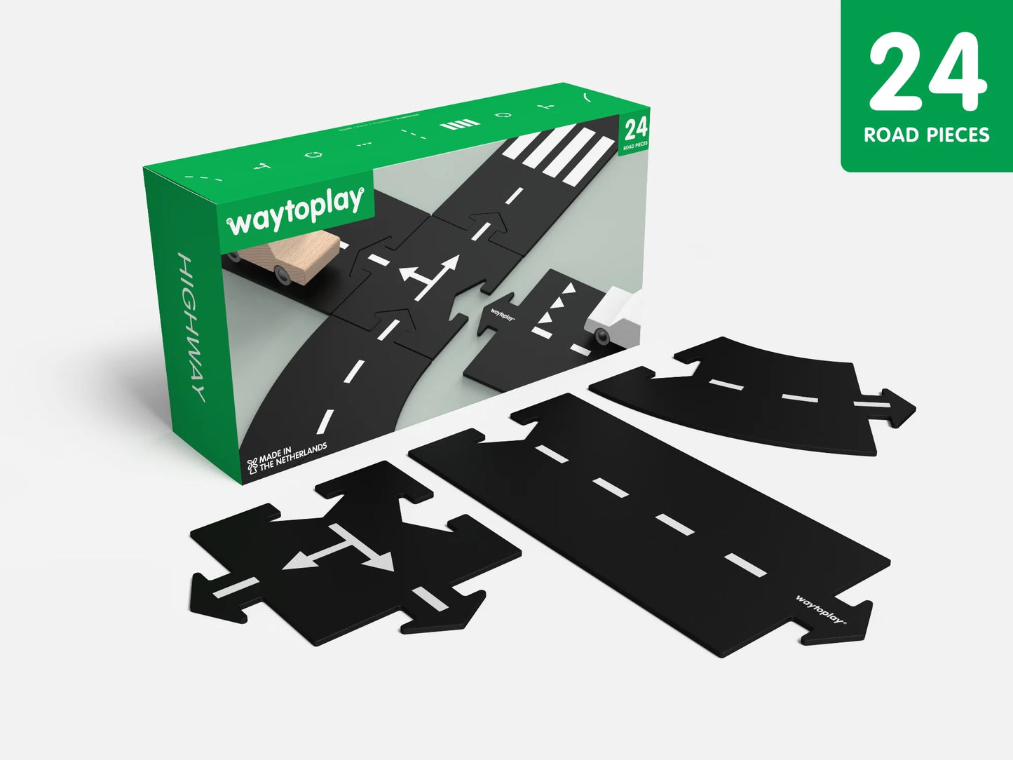 Waytoplay Flexible Roads - Highway Set (24 pieces)