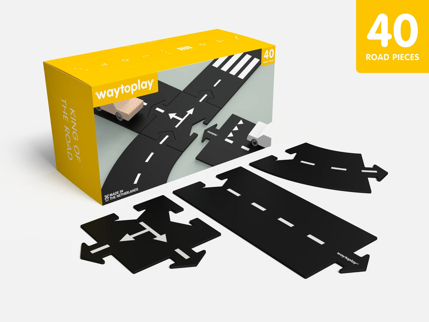 Waytoplay Flexible Roads - King of the Road Set (40 pieces)
