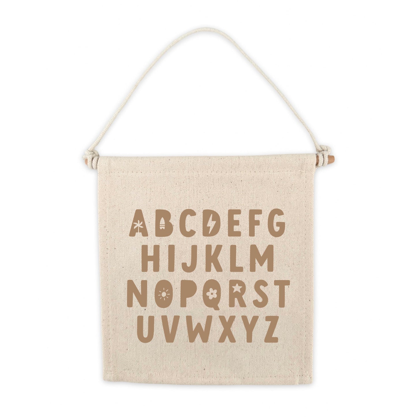 Alphabet (Brown) Canvas Hang Sign