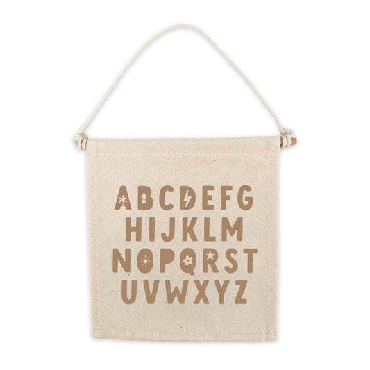 Alphabet (Brown) Canvas Hang Sign