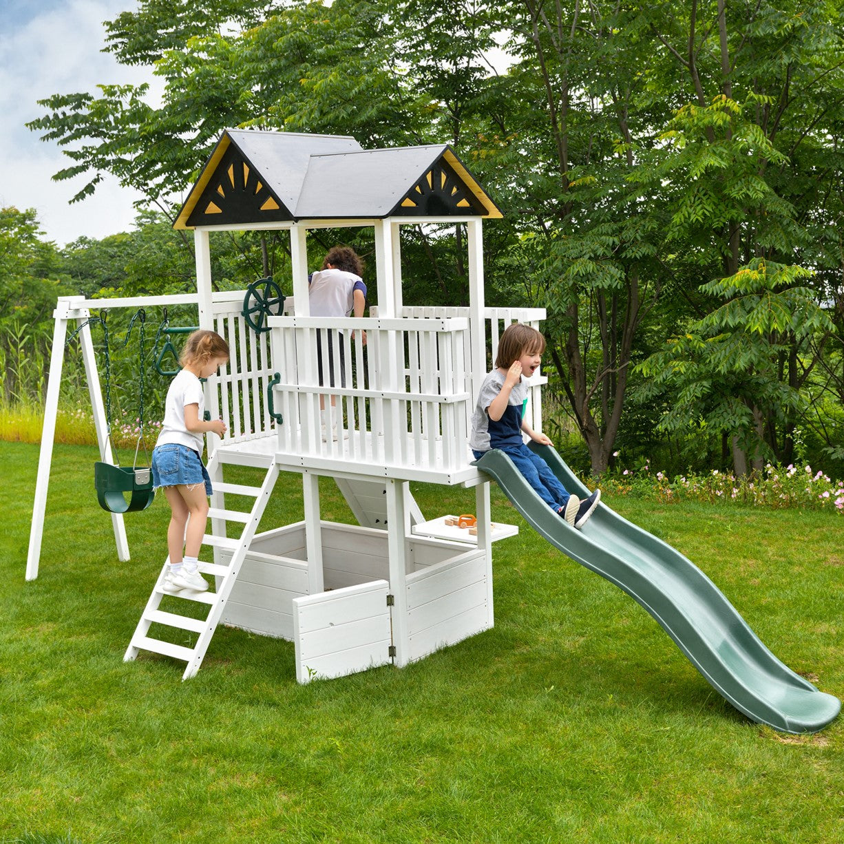 Craftsman - Modern Backyard Outdoor Swing Set by Avenlur