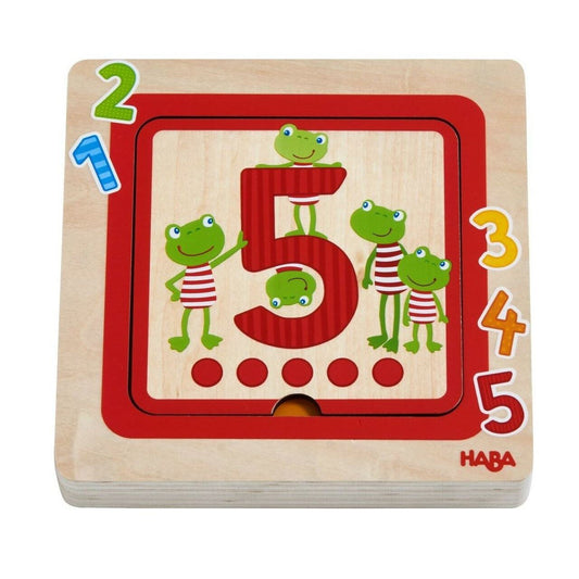 HABA Counting Friends Wood Layering Puzzle 1 to 5 - Wood Wood Toys Canada's Favourite Montessori Toy Store