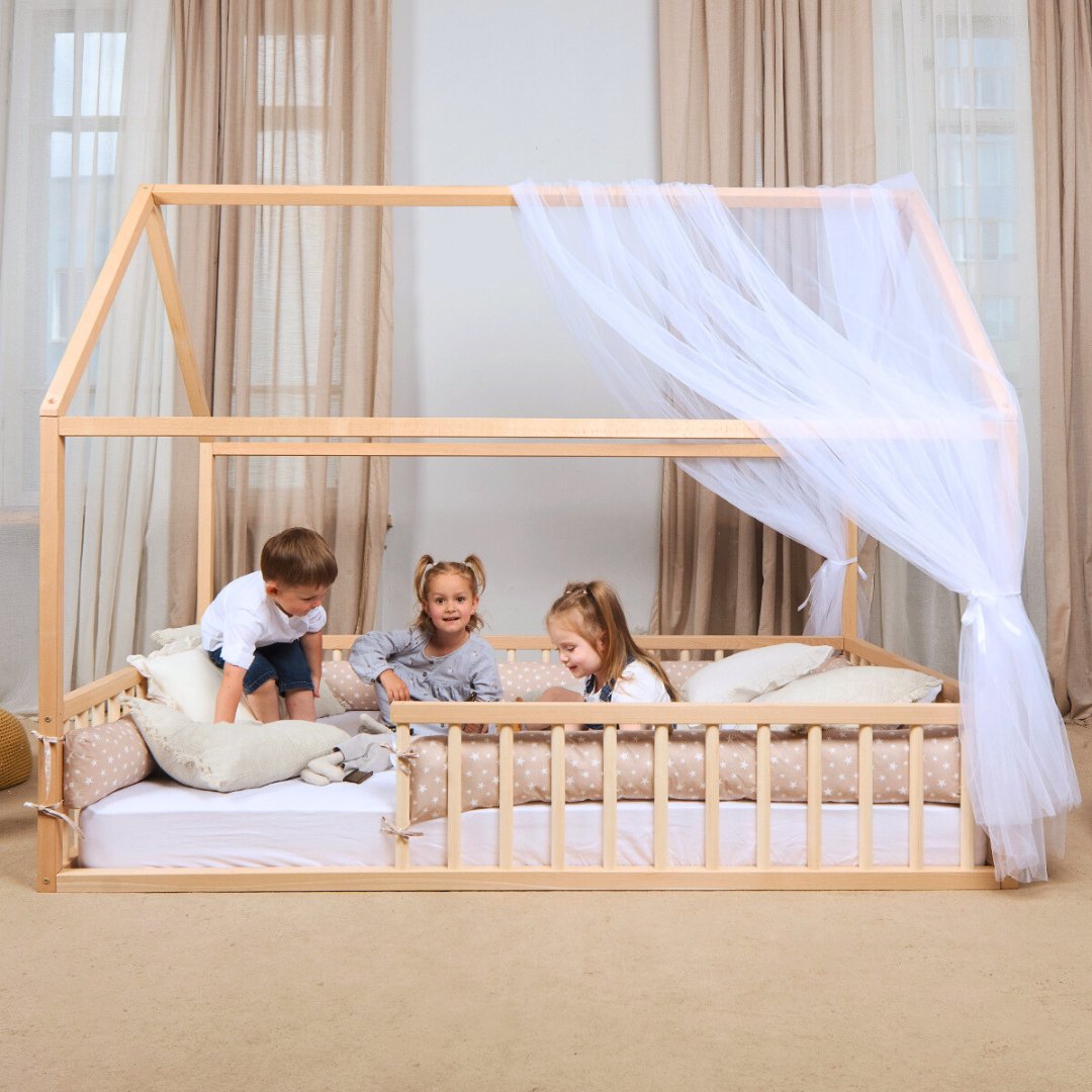 Lit maison pour enfants et tout-petits à partir de 1 an (taille double américaine) + CADEAU GRATUIT