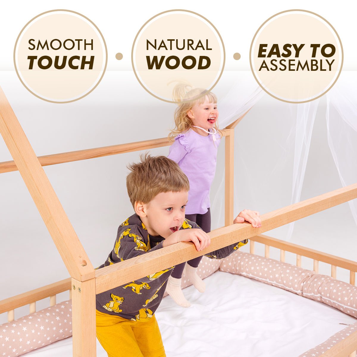 House Bed For Kids and Toddlers from 1 y.o. (US Twin-Size) + FREE GIFT