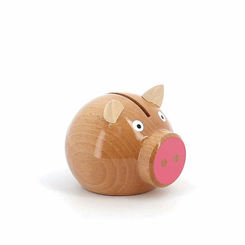 (DAMAGED BOX) Money Box - Pig, Natural and Pink - by Vilac