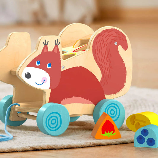 HABA Squirrel Pull Along Toy Sorting Box