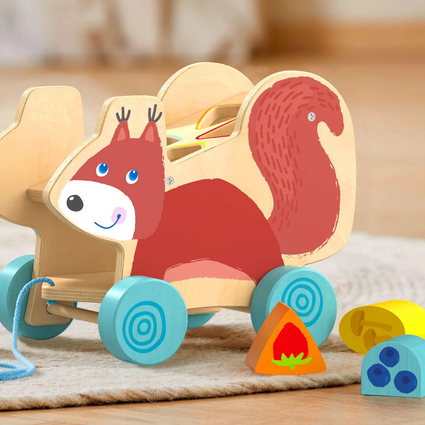 HABA Boîte de tri de jouets à tirer écureuil