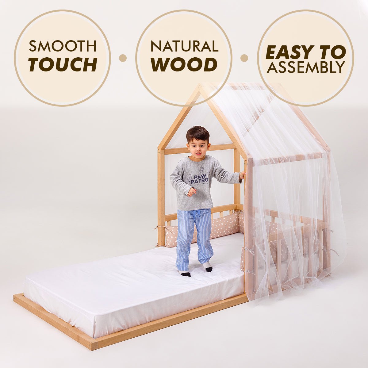 Small House Bed For Kids and Toddlers from 2 y.o. (US Twin-Size) + FREE GIFT