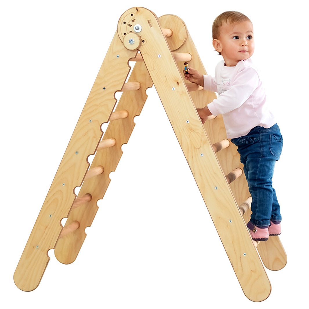 Échelle triangulaire - Grimpeur Montessori pour les tout-petits 1-7 ans – Chocolat