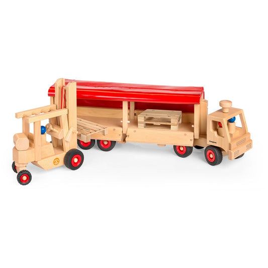 Fagus Semi-Truck and Trailer - Wooden Play Vehicles from Germany