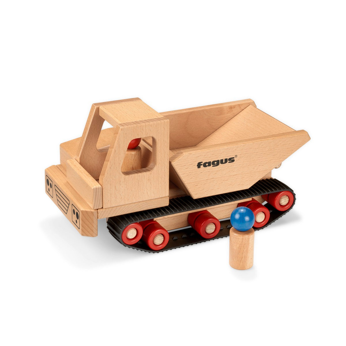 Camion à benne basculante Fagus Caterpillar - Véhicules de jeu en bois d'Allemagne