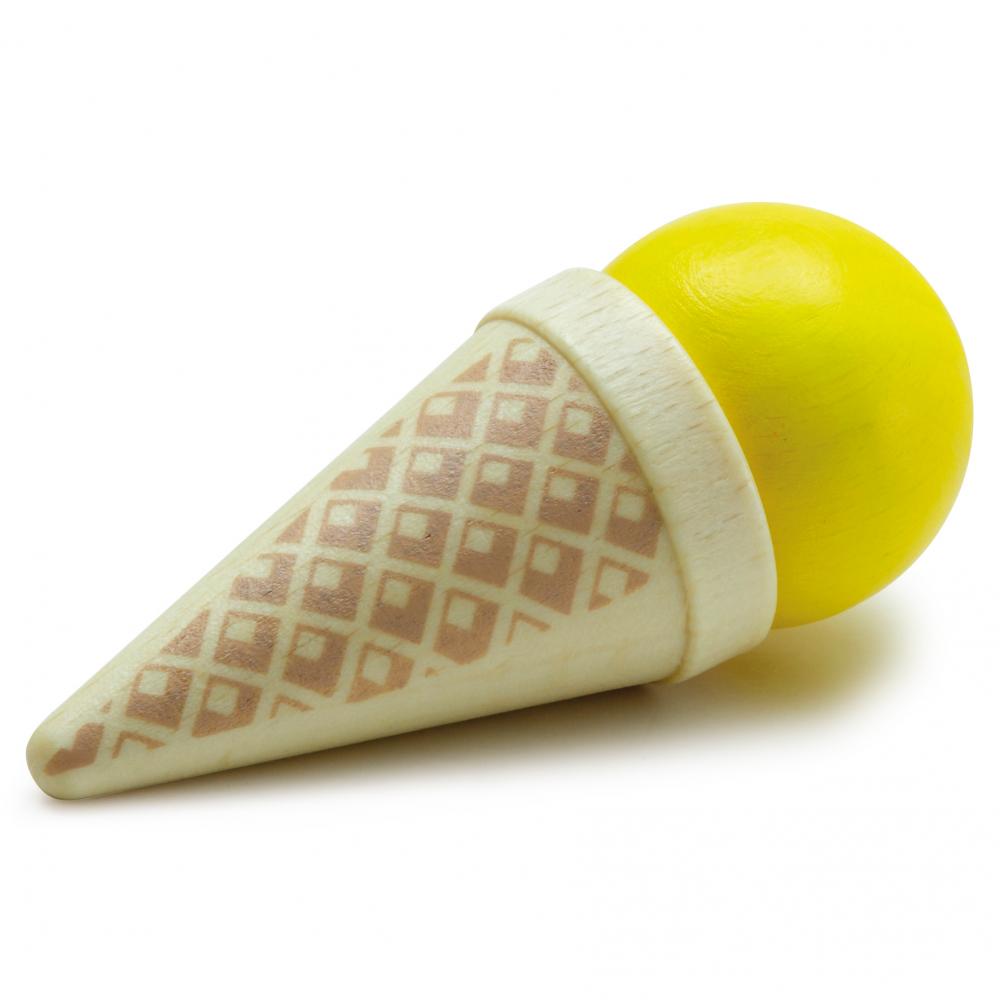 Erzi Ice Cream Cone (Yellow) - Play Food Made in Germany