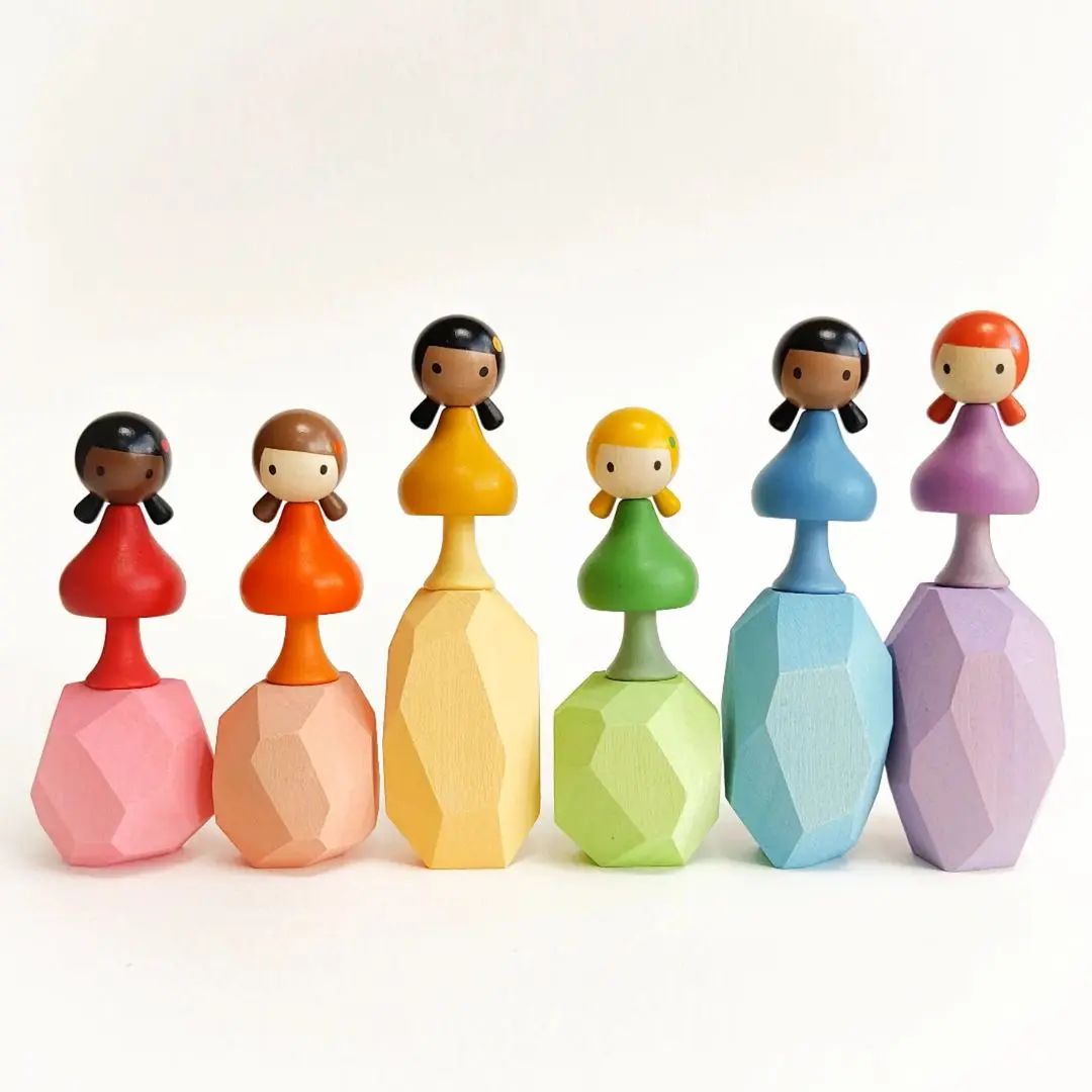 CLiCQUES Magnetic Figurines - RAINBOW Set (Ebony, Maya, Yui, Alice, Jasmine & Lizzie)