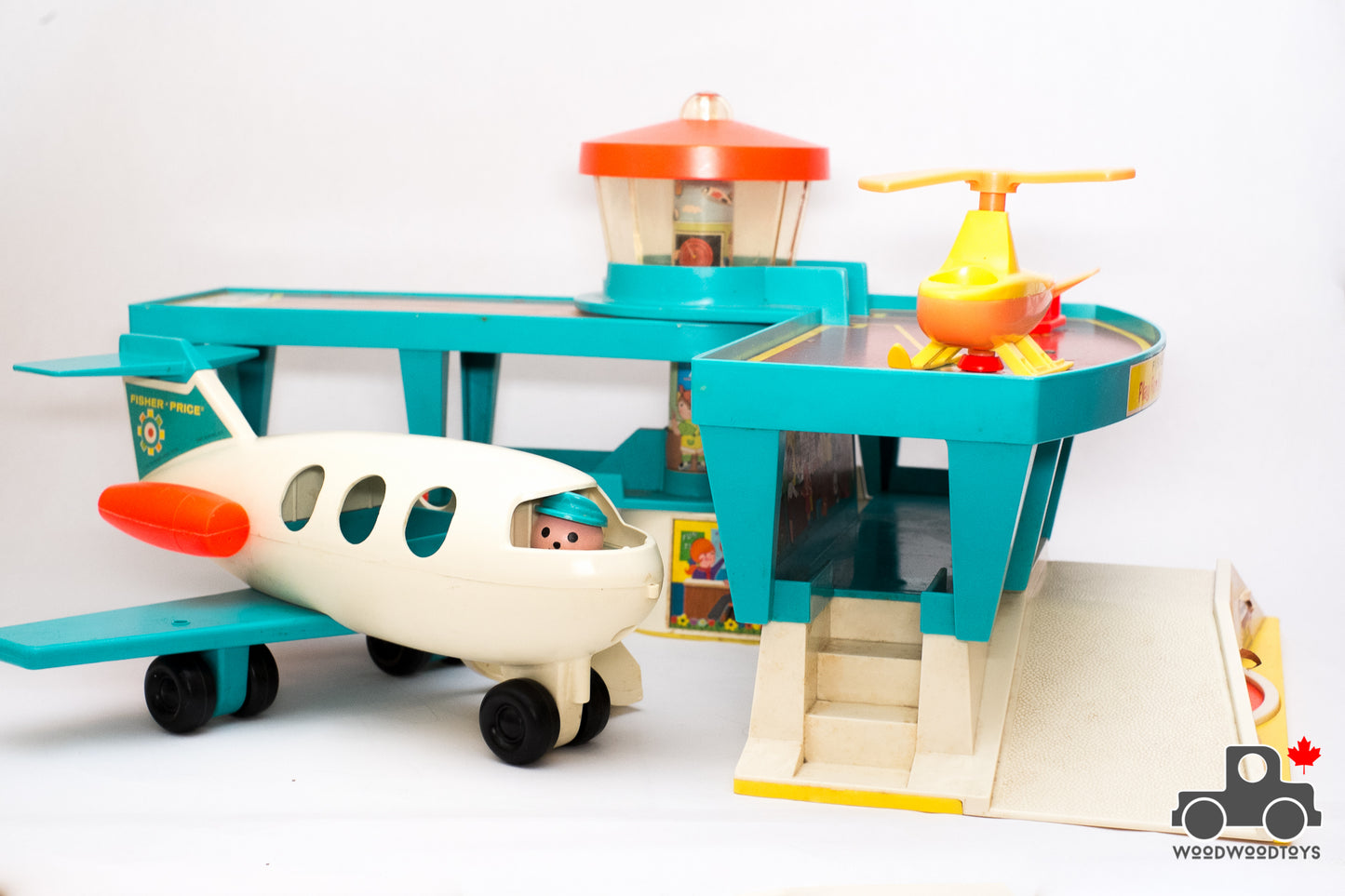 Vintage 1970s Fisher Price #996 Play Family Airport Set