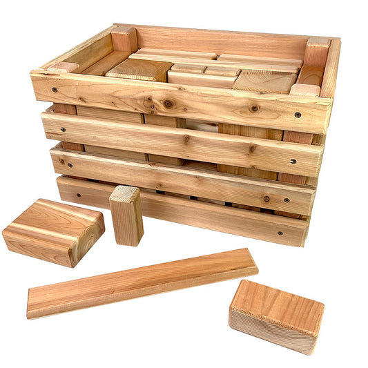Cedar Blocks (28pcs) in Crate - Just Playing (Made in Canada)