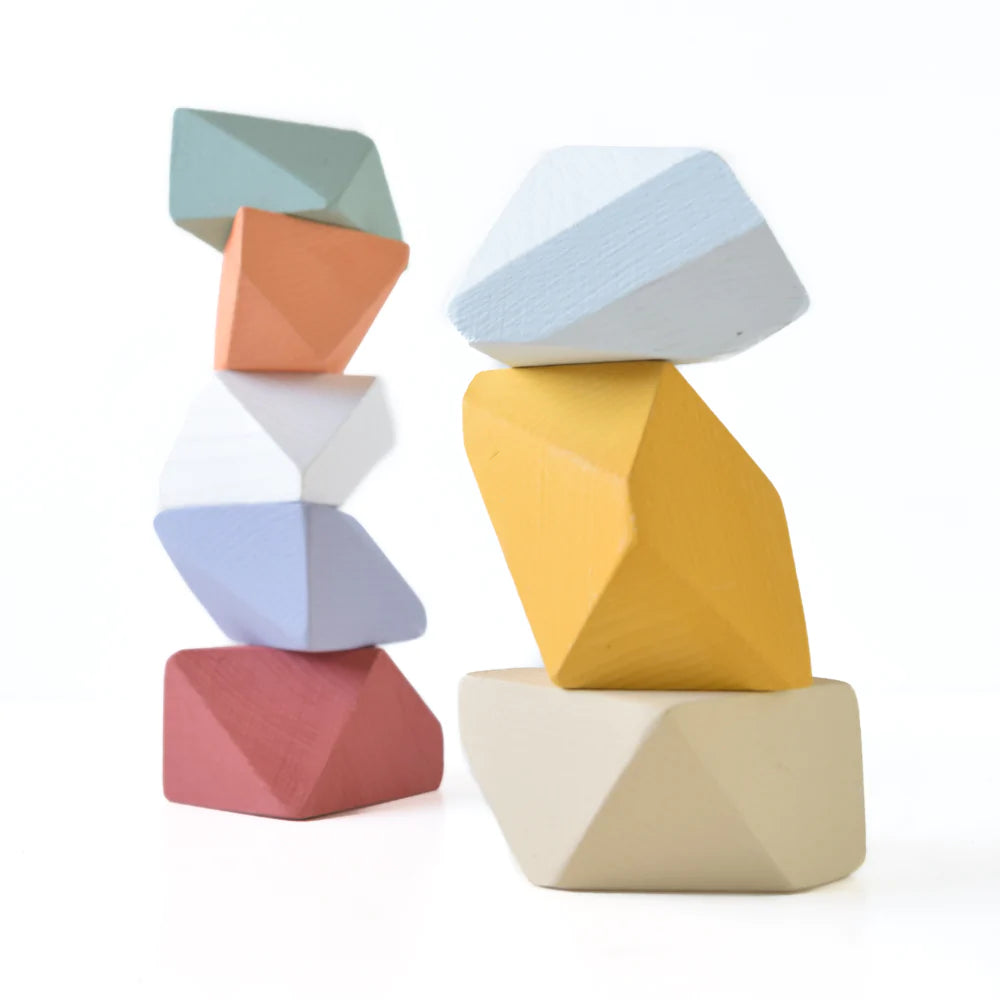 Matte Rainbow Rock Blocks (Set of 8)