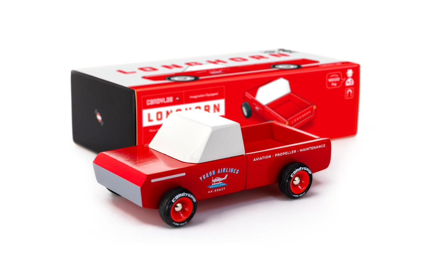 Candylab Toys Red Longhorn - Camionnette vintage moderne