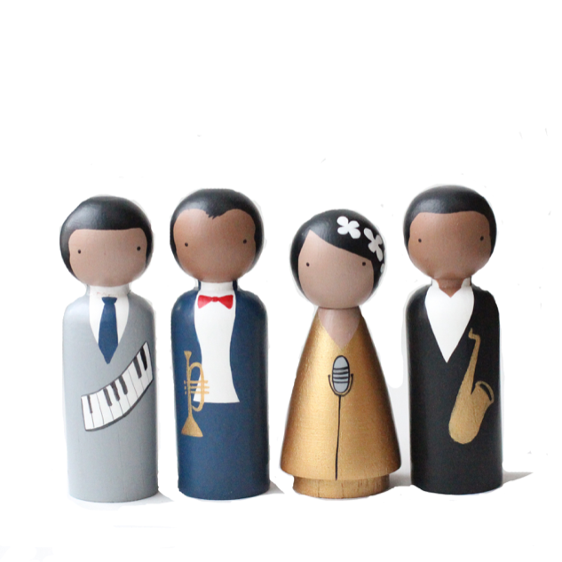 Goose Grease Wooden Peg Dolls - The Jazz Cats