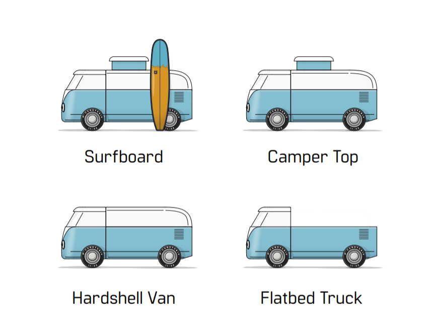 Candylab Toys Beach Bus Sunset  - Modern Vintage Classic Beach Cruiser