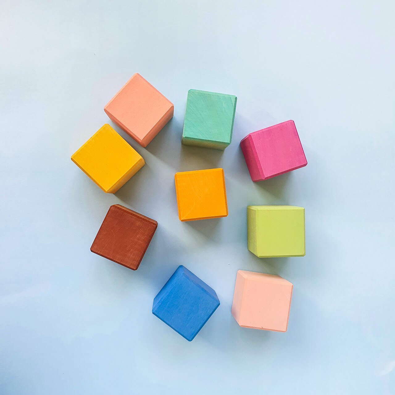 Avdar Classic Cube Blocks (Rainbow/Pastel) - Wood Wood Toys Canada's Favourite Montessori Toy Store