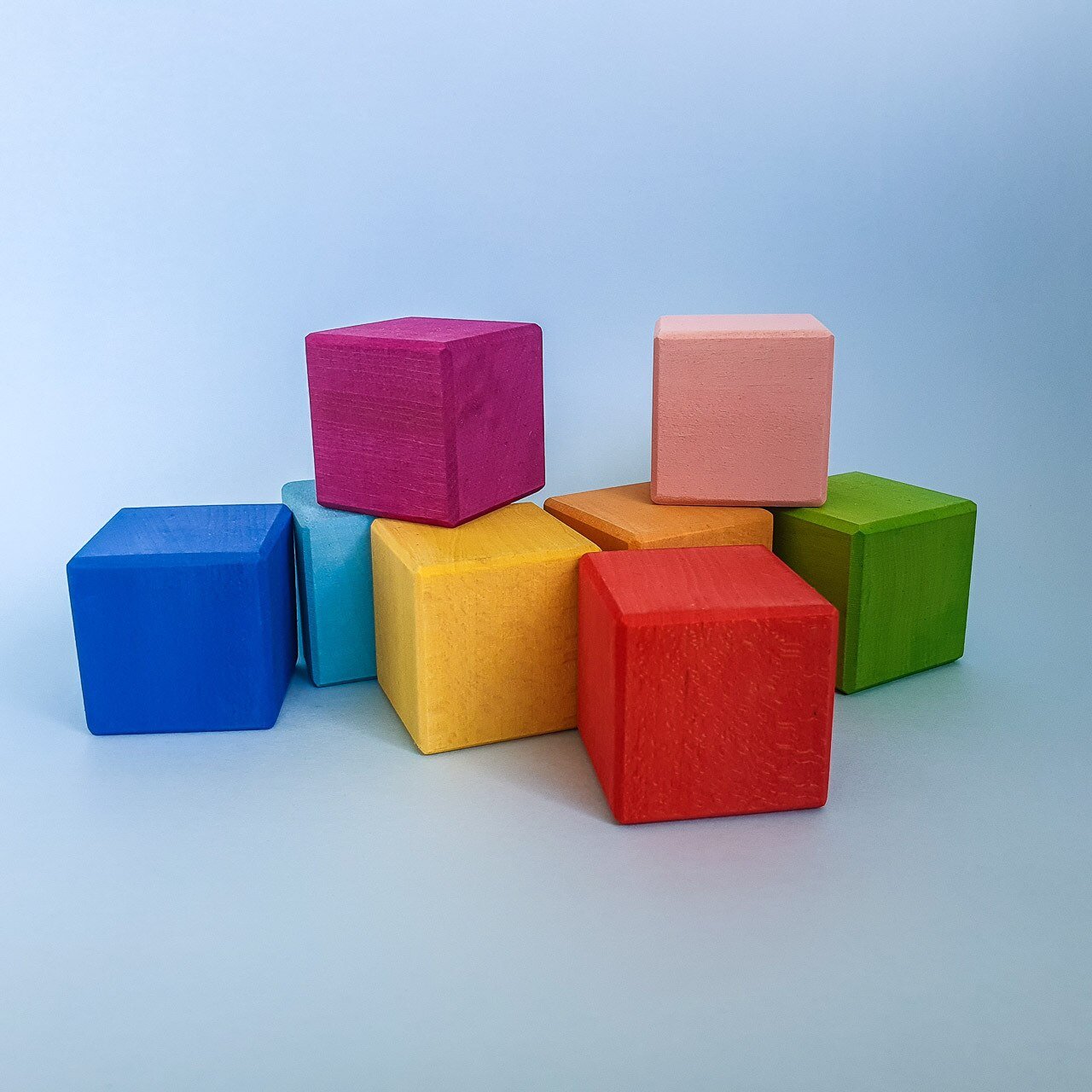 Avdar Classic Cube Blocks (Rainbow/Pastel) - Wood Wood Toys Canada's Favourite Montessori Toy Store