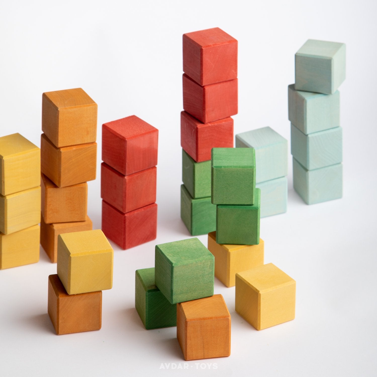 Avdar Classic Cube Blocks - Wood Wood Toys Canada's Favourite Montessori Toy Store