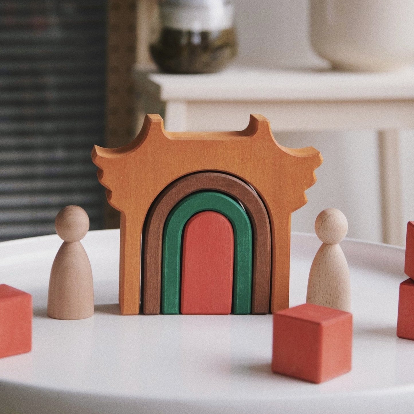 Avdar Tingzi Temple Arch Block Set - Wood Wood Toys Canada's Favourite Montessori Toy Store