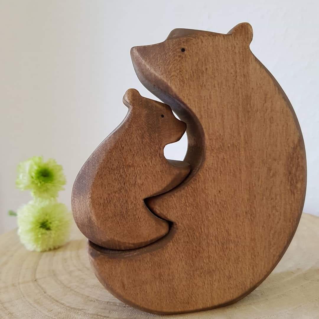 Brin d'Ours Handmade Bear Hug Puzzle - Wood Wood Toys Canada's Favourite Montessori Toy Store