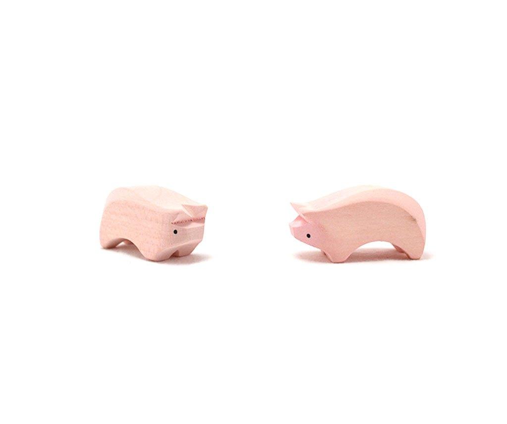 Brin d'Ours Handmade Wooden Piglet - Wood Wood Toys Canada's Favourite Montessori Toy Store