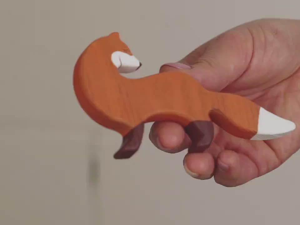 Wooden Fox Figurine - WoodenCaterpillar Toys