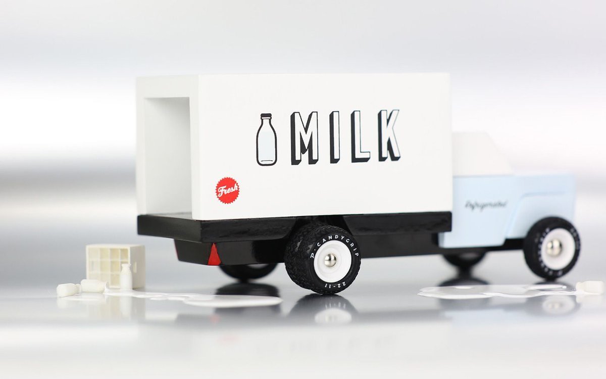 Candylab Americana Milk Truck - Modern Vintage Delivery Van - Wood Wood Toys Canada's Favourite Montessori Toy Store