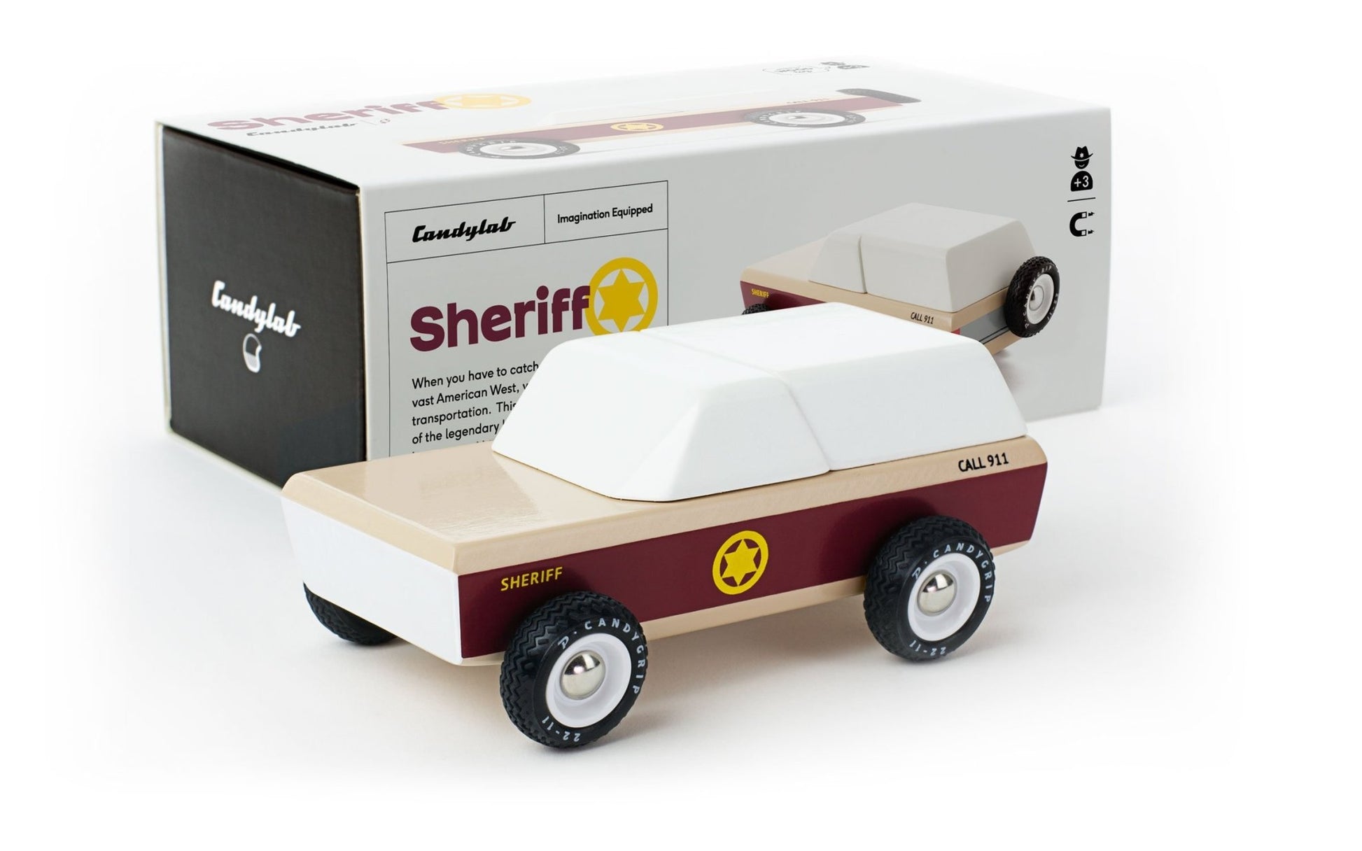 Candylab Lone Sheriff - Modern Vintage Toy Truck - Wood Wood Toys Canada's Favourite Montessori Toy Store