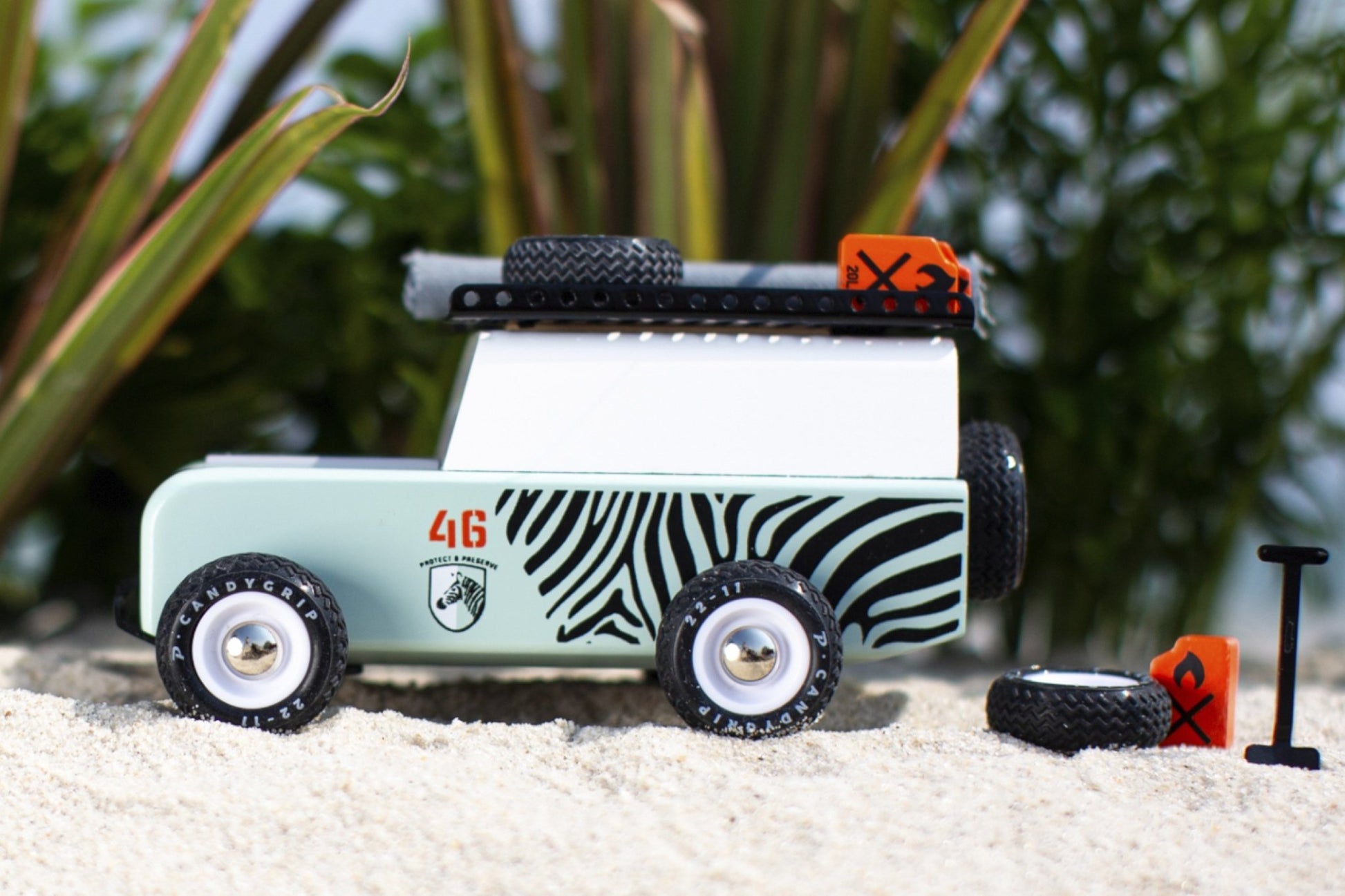 Candylab Toys Drifter Zebra- Modern Vintage Adventure Vehicle - Wood Wood Toys Canada's Favourite Montessori Toy Store