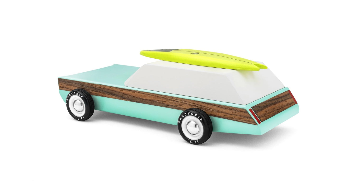 Candylab Toys Woodie Redux with Surfboard - Modern Vintage Station Wagon - Wood Wood Toys Canada's Favourite Montessori Toy Store