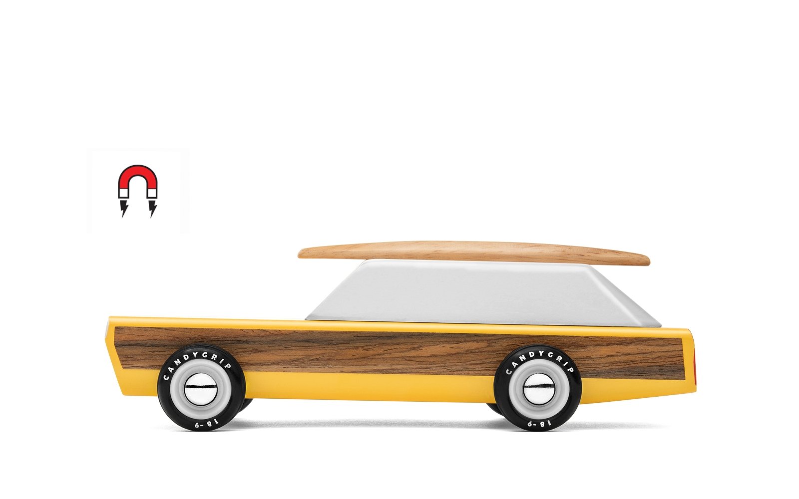 Candylab Toys Woodie with Surfboard - Modern Vintage Station Wagon - Wood Wood Toys Canada's Favourite Montessori Toy Store