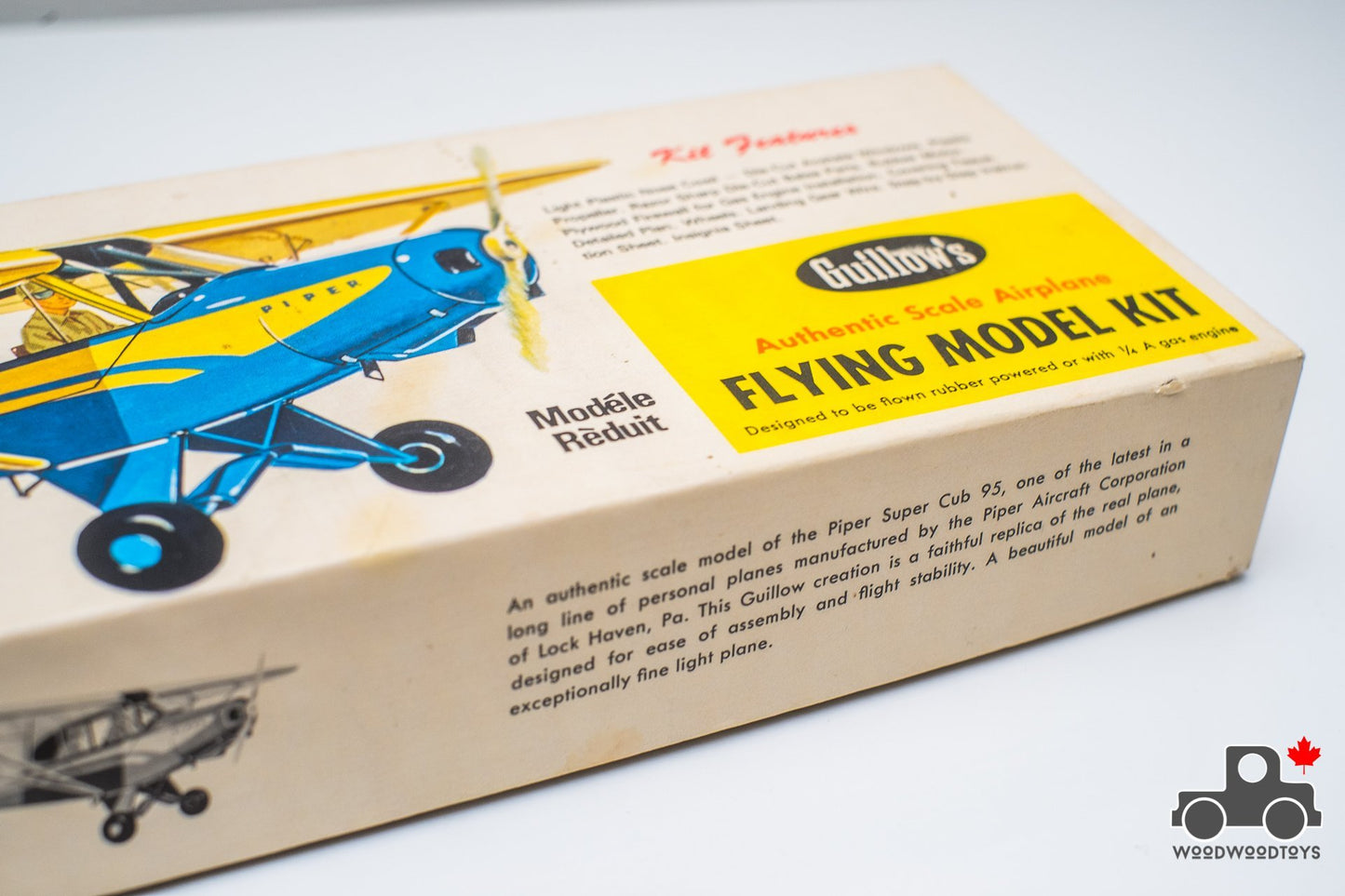 Circa 1961 Guillow's Piper Super Cub 95 Wooden Plane Model (Boxed) - Wood Wood Toys Canada's Favourite Montessori Toy Store