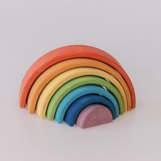 Wooden Rainbow Stacking Toy, Small Pastel Rainbow Stacker, 6 Piece Rainbow  Stacking Toy for Baby/Toddlers/Kids, Montessori Education Pastel Rainbow  Decor 