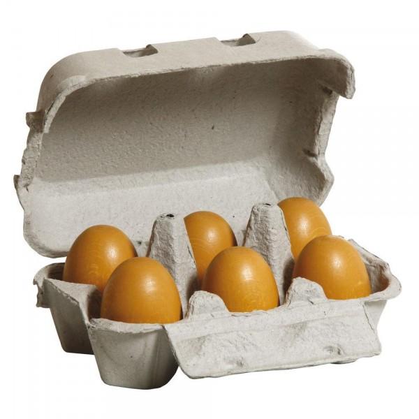Erzi Brown Eggs (Six Pack) - Play Food Made in Germany - Wood Wood Toys Canada's Favourite Montessori Toy Store