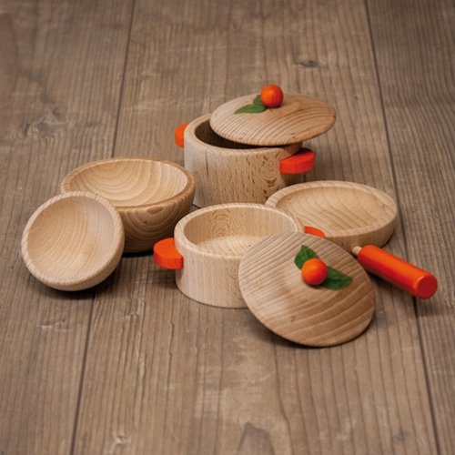 Erzi Wooden Cooking Set - Play Food Made in Germany - Wood Wood Toys Canada's Favourite Montessori Toy Store