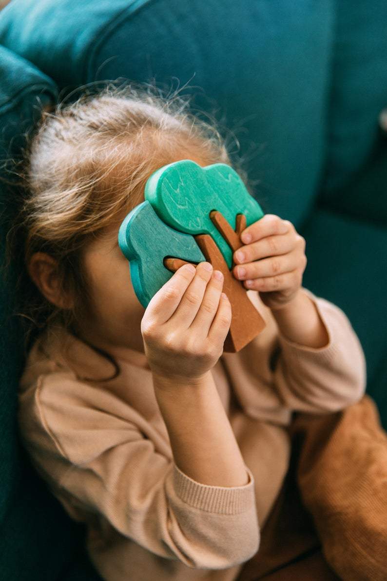 First Forest Wooden Tree Puzzle Set by Avdar Toys - Wood Wood Toys Canada's Favourite Montessori Toy Store