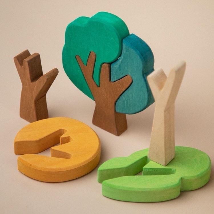 First Forest Wooden Tree Set by Avdar Toys - Wood Wood Toys Canada's Favourite Montessori Toy Store