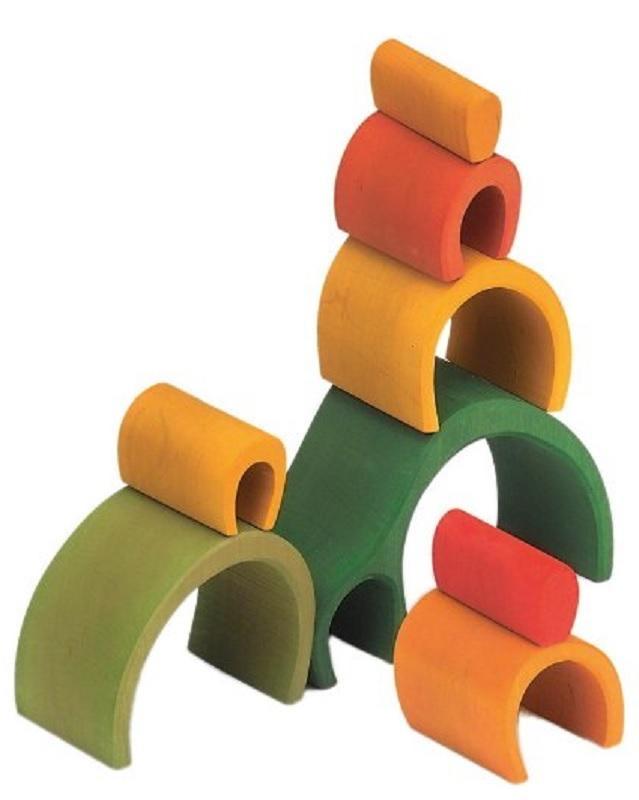Gluckskafer - Green Arch House (8 pieces) - Wood Wood Toys Canada's Favourite Montessori Toy Store