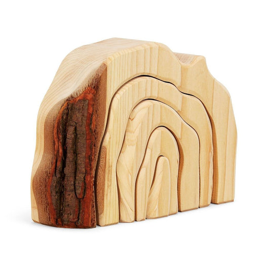 Gluckskafer - Natural Grotto with Bark (5 pieces) - Wood Wood Toys Canada's Favourite Montessori Toy Store