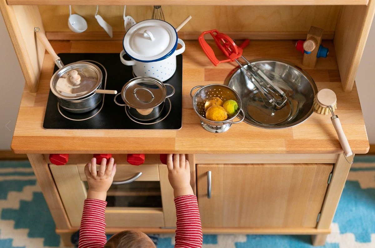 Gluckskafer Play Kitchen without Upper Structure - Wood Wood Toys Canada's Favourite Montessori Toy Store