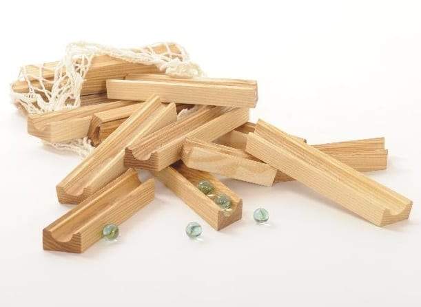 Gluckskafer - Wooden Marble Run Track (23 Pieces) - Wood Wood Toys Canada's Favourite Montessori Toy Store