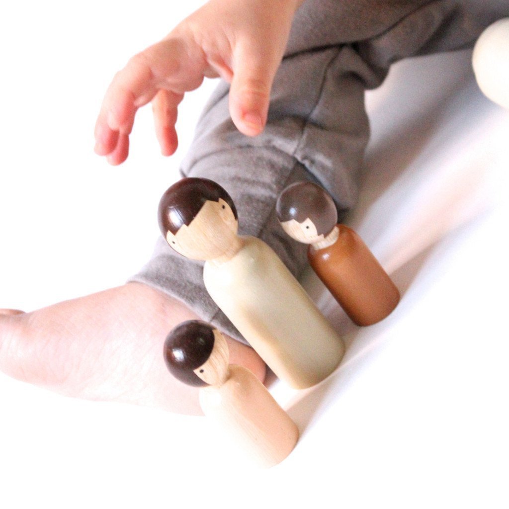 Goose Grease Wooden Peg Dolls - The Organic Family - Wood Wood Toys Canada's Favourite Montessori Toy Store