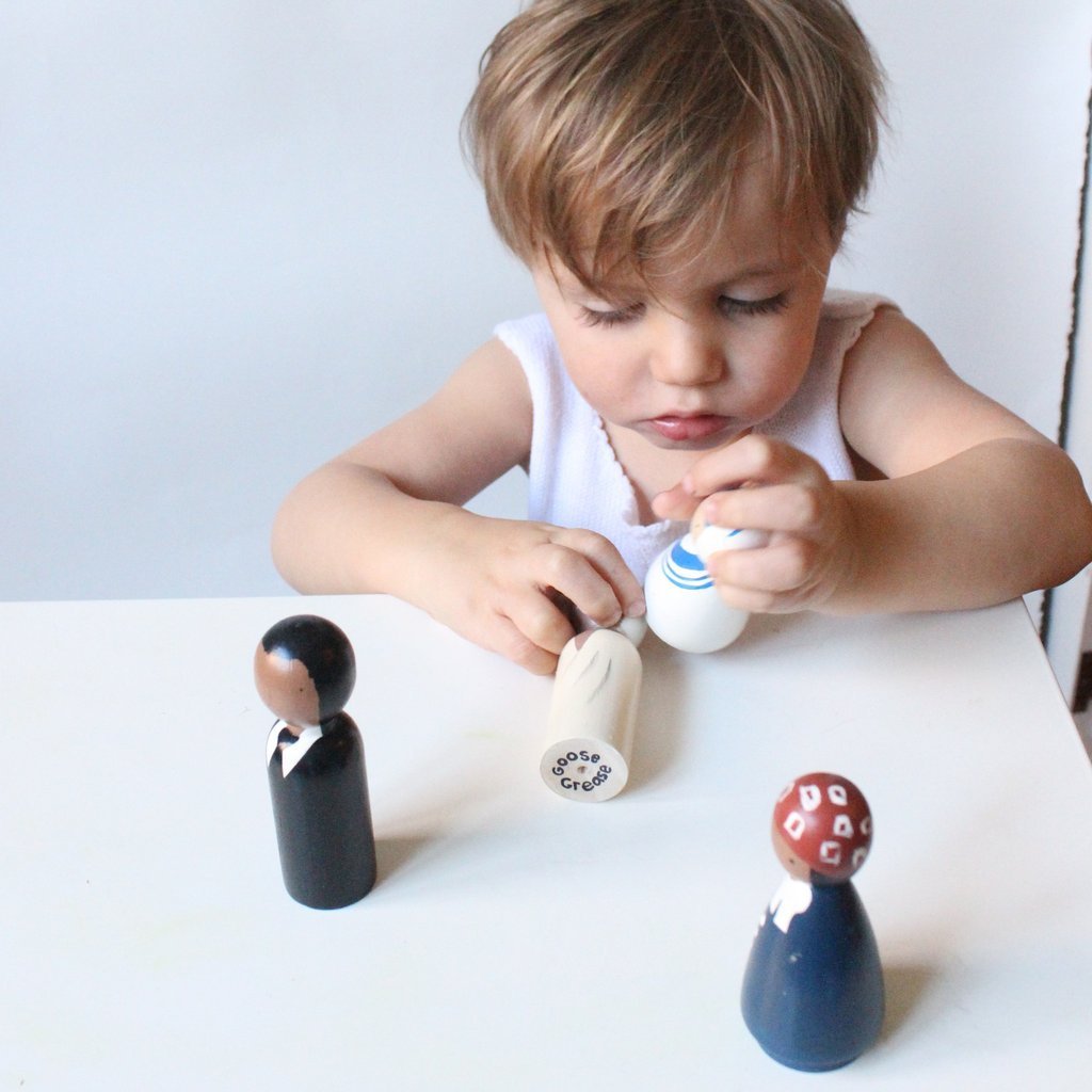 Goose Grease Wooden Peg Dolls - The Peace Makers - Wood Wood Toys Canada's Favourite Montessori Toy Store