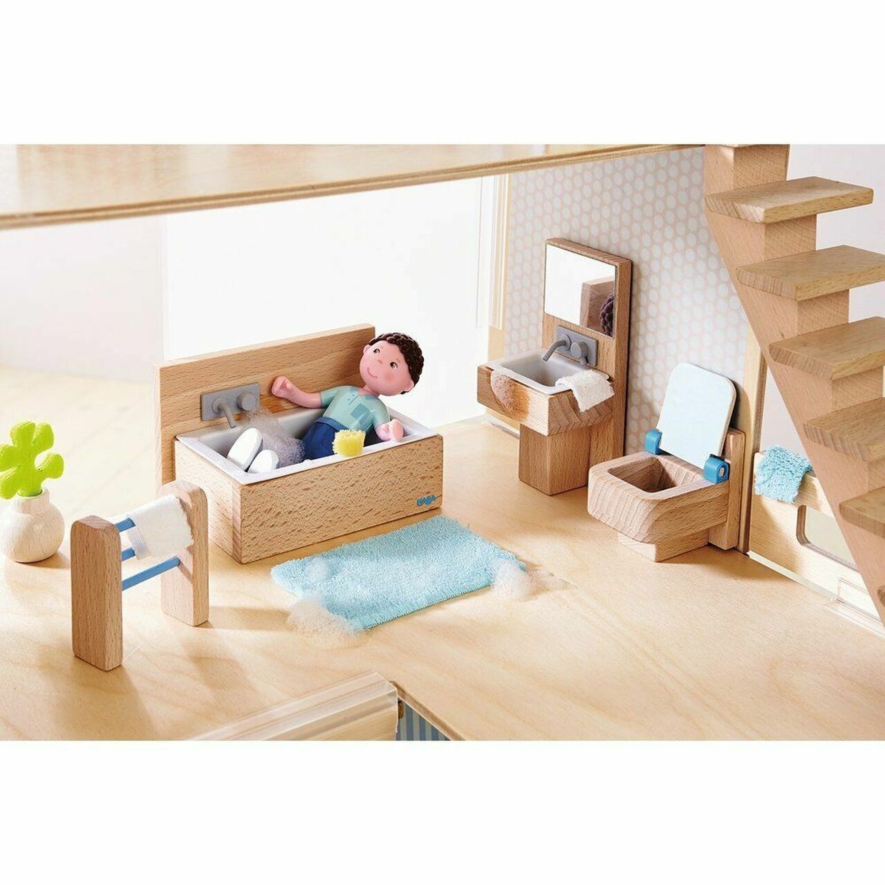 HABA Little Friends Bathroom - Miniature Play House Furniture - Wood Wood Toys Canada's Favourite Montessori Toy Store