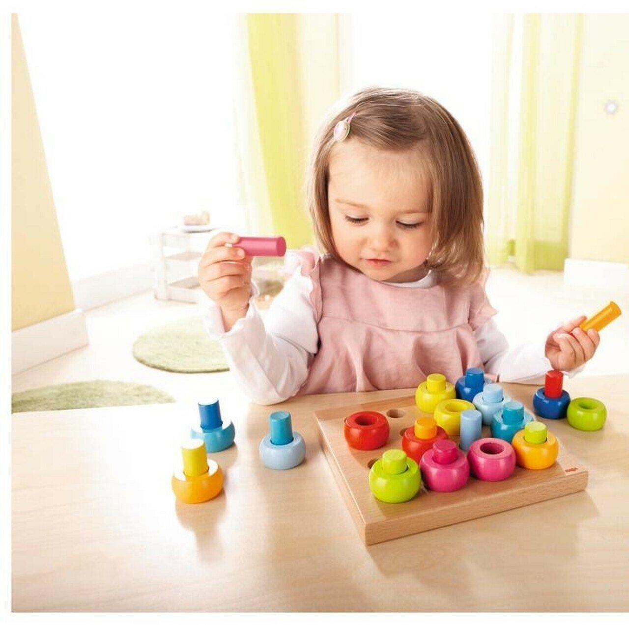 HABA Rainbow Whirls Pegging Game - Wood Wood Toys Canada's Favourite Montessori Toy Store